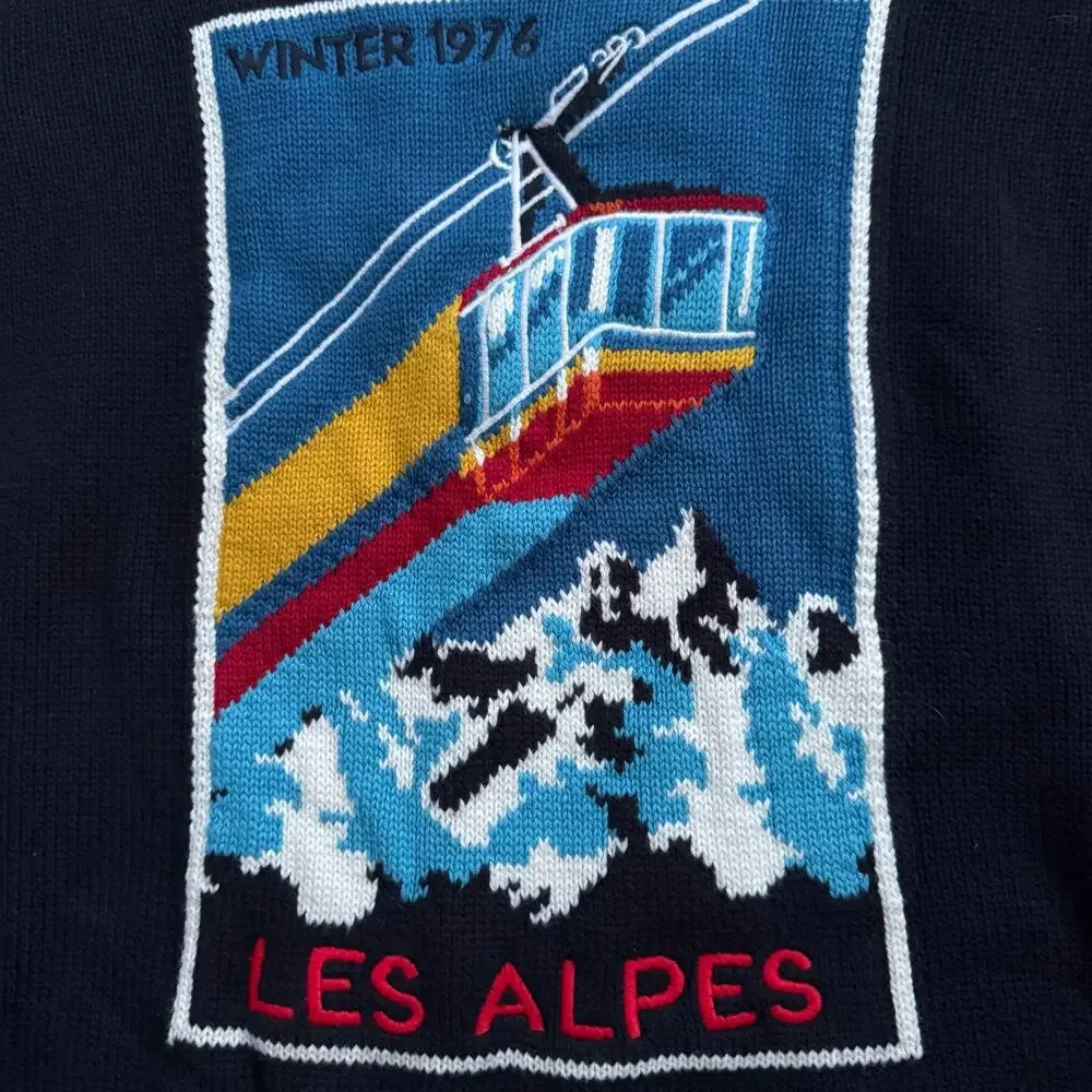 Celio Men’s Winter 1976 Les Alpes Ski Sweater Sz Large Navy
